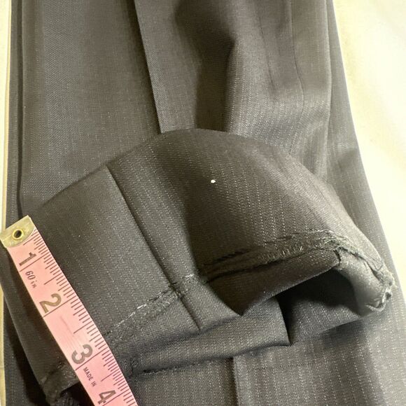 Pronto Uomo Platinum Pinstripe Suit Black 100% Wool size 44L 36 Waist - Picture 14 of 16